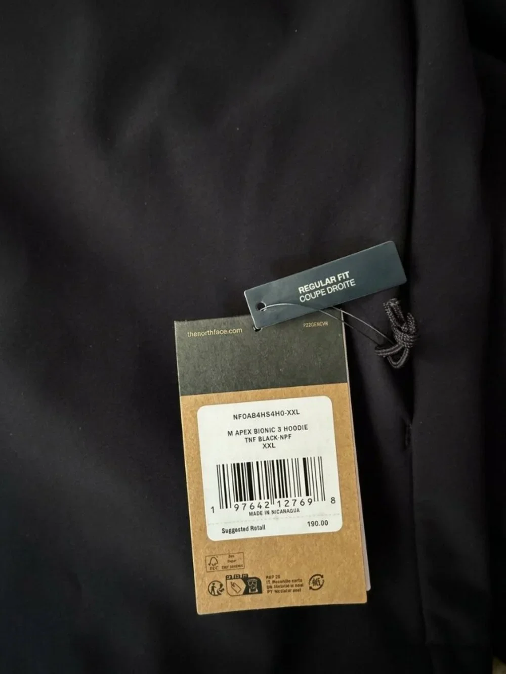 The North Face Men’s Apex Bionic 3 Hoodie Water-Repellent Jacket Black XXL